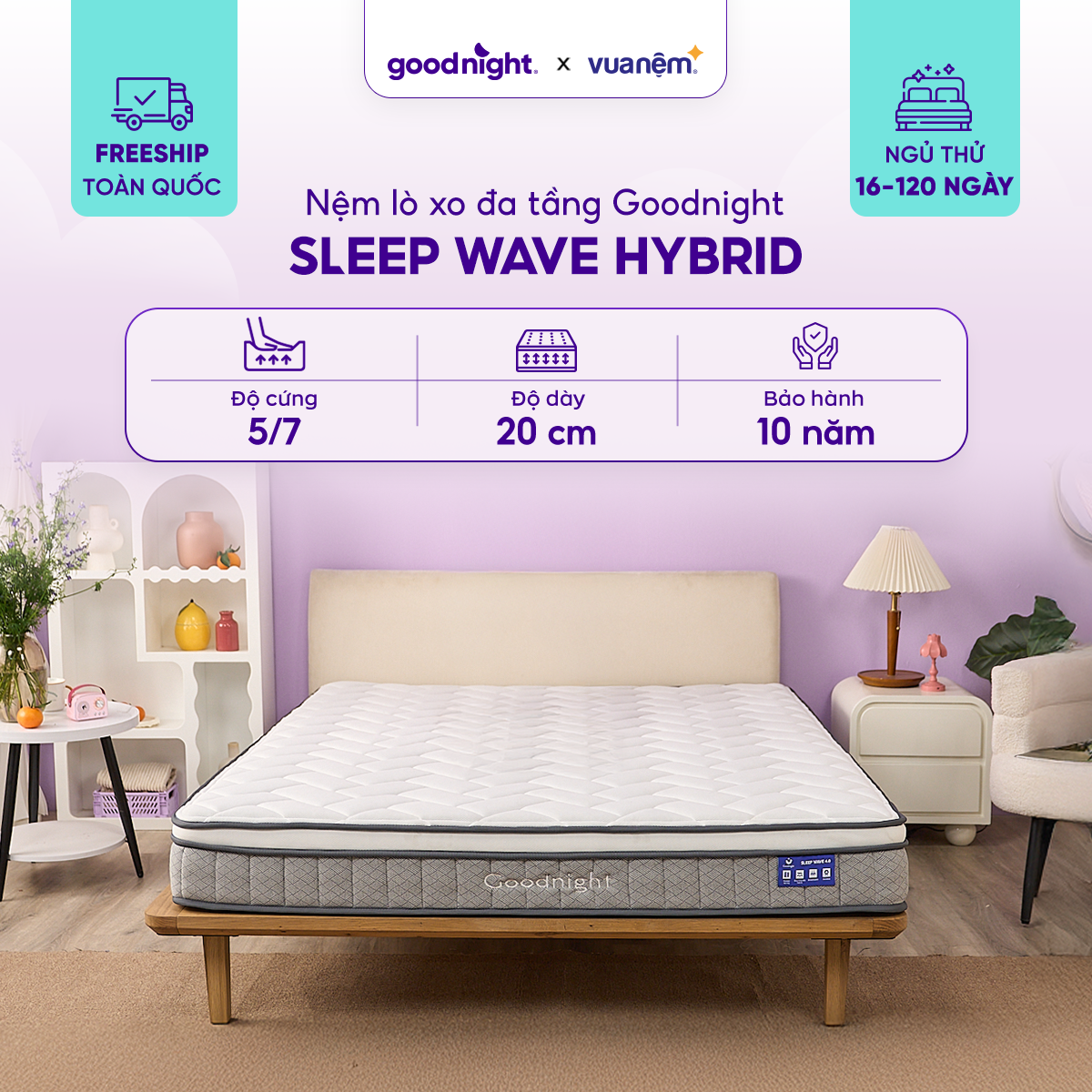 Nệm lò xo đa tầng SleepWave Hybrid (SleepWave)