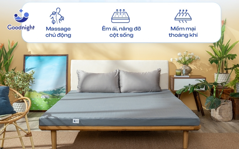 Lý do nằm nệm lò xo đau lưng và giải pháp cải thiện 9 Nệm foam Nhật Goodnight Osaka massage lượn sóng hỗ trợ toàn diện cho người đau lưng