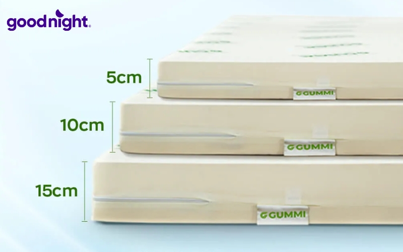 Nệm cao su non loại nào tốt? TOP 7 mẫu nệm chất lượng 7 Kích thước và độ dày ảnh hưởng trực tiếp đến sự thoải mái của nệm
