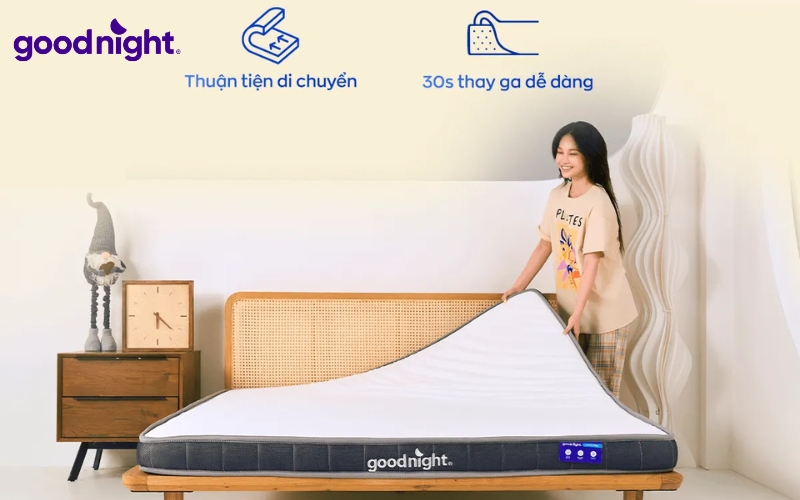 Nệm Hybrid dễ vệ sinh, di chuyển thuận tiện
