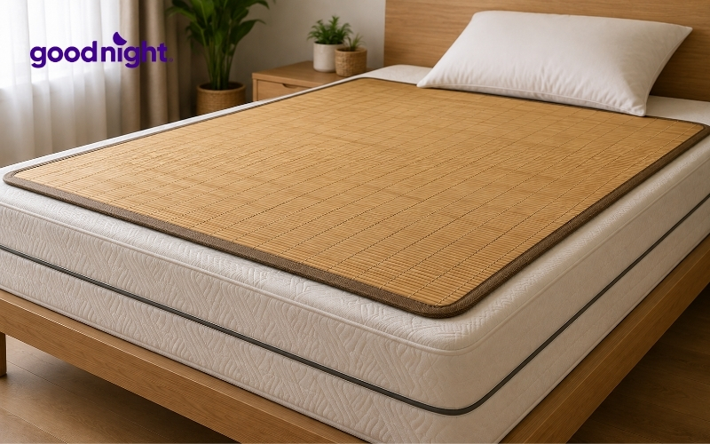 Khám phá top 10 cách làm cứng nệm foam đơn giản mà hiệu quả 5 Trải chiếu trúc hoặc chiếu cói cứng trực tiếp lên trên bề mặt đệm