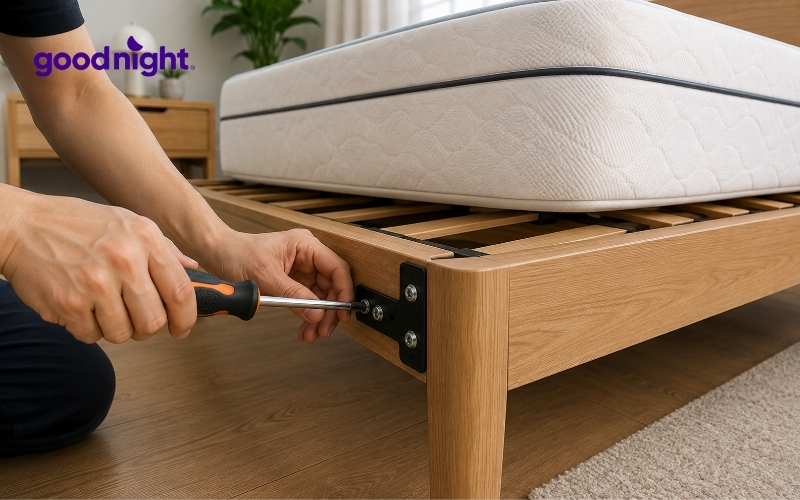 Khám phá top 10 cách làm cứng nệm foam đơn giản mà hiệu quả 7 Kiểm tra và cố định lại các ốc vít trên khung giường để hạn chế độ rung lắc
