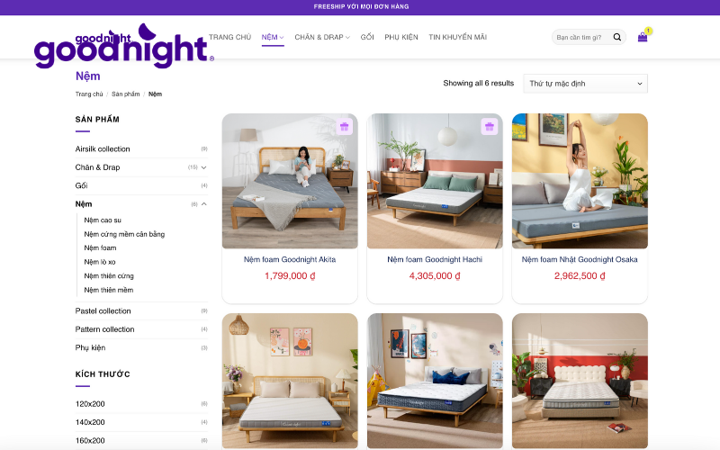 Nệm Hàn Quốc loại nào tốt? Gợi ý 10 mẫu nệm chất lượng 7 Mua nệm online uy tín tại website Goodnight.vn