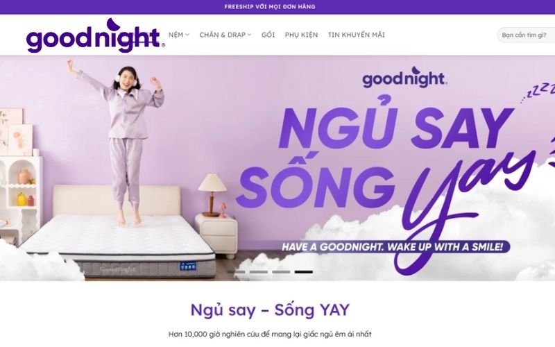 Goodnight.vn – Website mua sắm nệm online uy tín, chất lượng