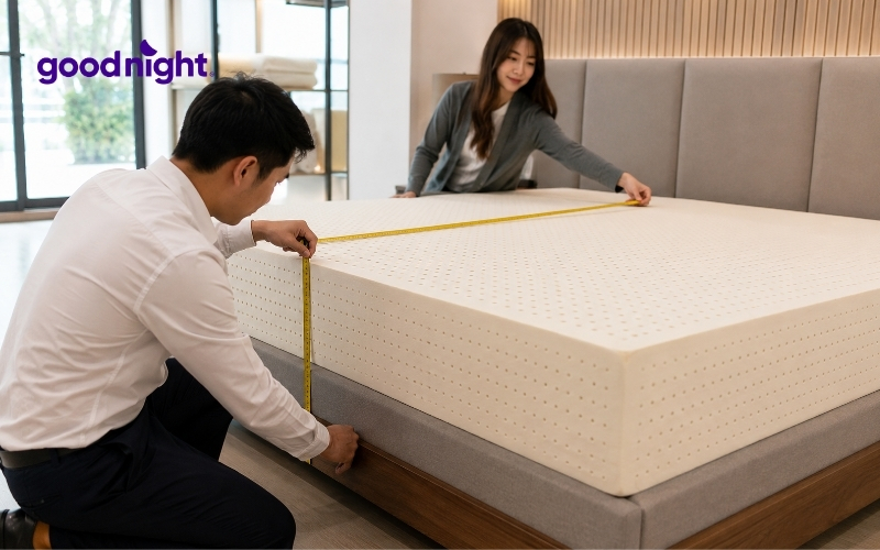 TOP 5 mẫu nệm cao su gấp 3 tiện lợi, giá tốt hiện nay 11 Kiểm tra độ dày và kích thước nệm
