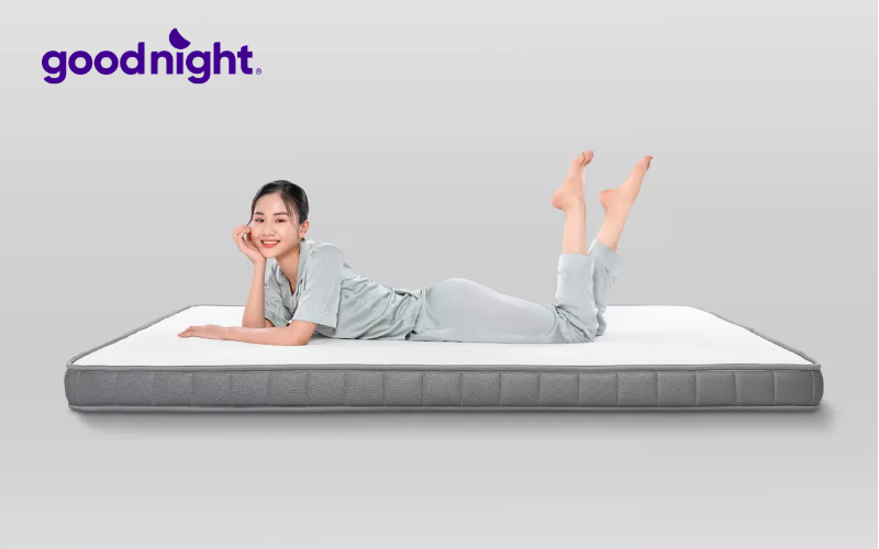 Top 7 nệm cao su mỏng chất lượng, bán chạy nhất hiện nay 2 Nệm cao su mỏng Goodnight Rena được trang bị công nghệ tiên tiến