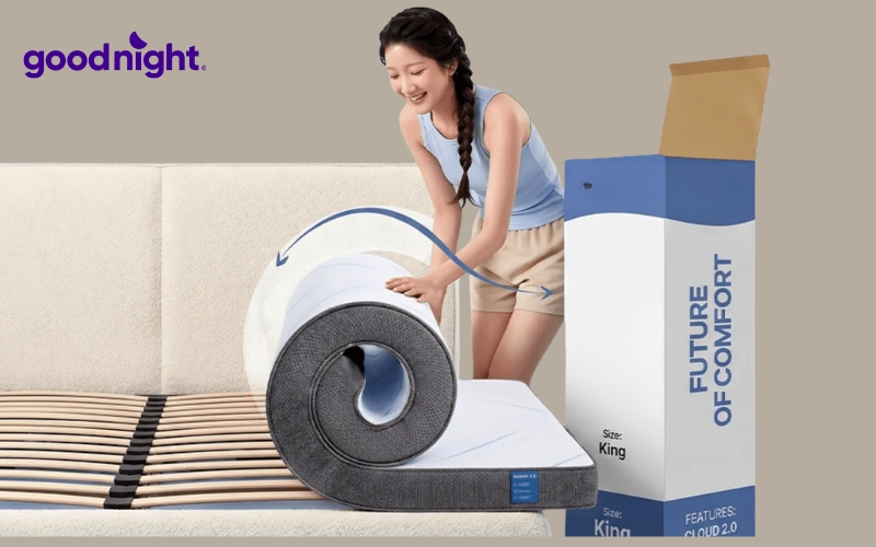 TOP 5 mẫu nệm cuộn chất lượng - Ưu, nhược điểm cần biết 2 Nệm cuộn (Bed-in-a-Box) là dòng nệm được ứng dụng công nghệ nén chân không và cuộn tròn