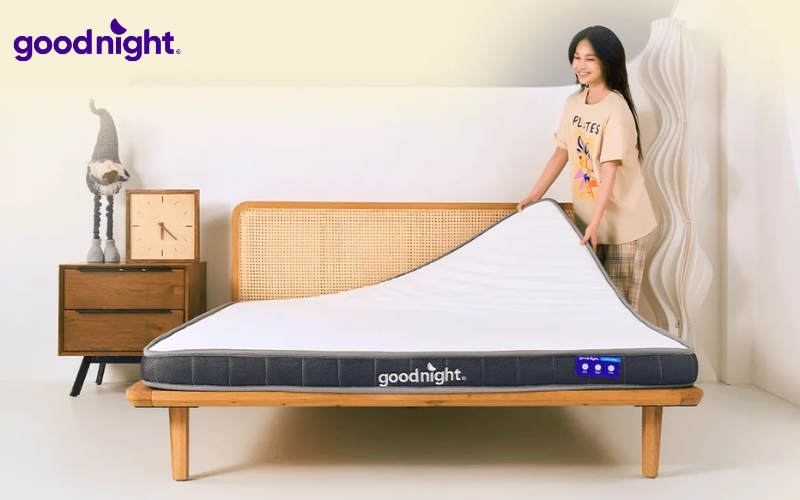 Bảng giá nệm đơn chất lượng & TOP 10 mẫu nệm đơn chất lượng 7 Goodnight Latex Hybrid