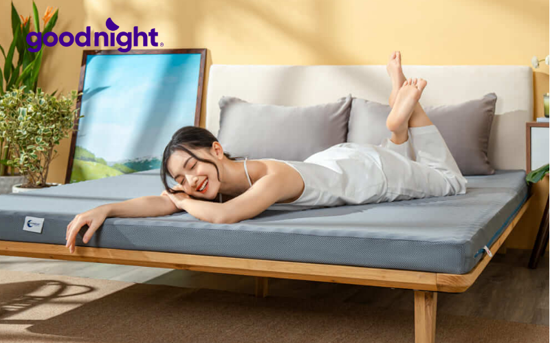 Top 7 nệm mỏng trải sàn chất lượng, giá tốt nhất hiện nay 2 Nệm foam Nhật Goodnight Osaka có độ đàn hồi vượt trội
