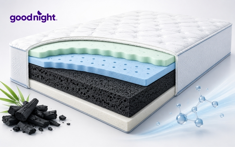Nệm foam than hoạt tính - ưu, nhược điểm và lưu ý sử dụng 3 Cấu tạo nệm foam