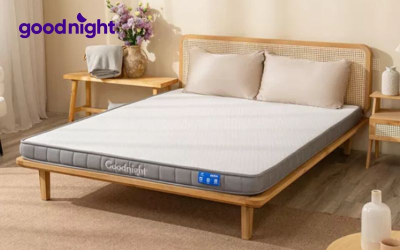 Top 10 mẫu nệm thoáng khí, mát lưng đáng mua năm 2025 8 Goodnight Latex Hybrid không chỉ nâng niu giấc ngủ mà còn giữ cho không gian nghỉ ngơi của bạn luôn dễ chịu, mát mẻ – dù là trong những đêm oi bức nhất.