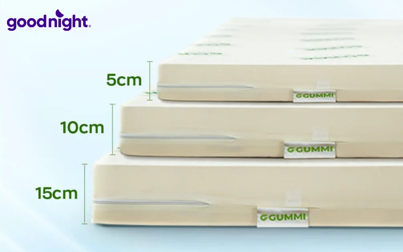 Trẻ sơ sinh nằm nệm cao su non được không? Cách chọn nệm CHUẨN 6 Đối với trẻ sơ sinh, độ dày khoảng 5–10 cm là lựa chọn hợp lý