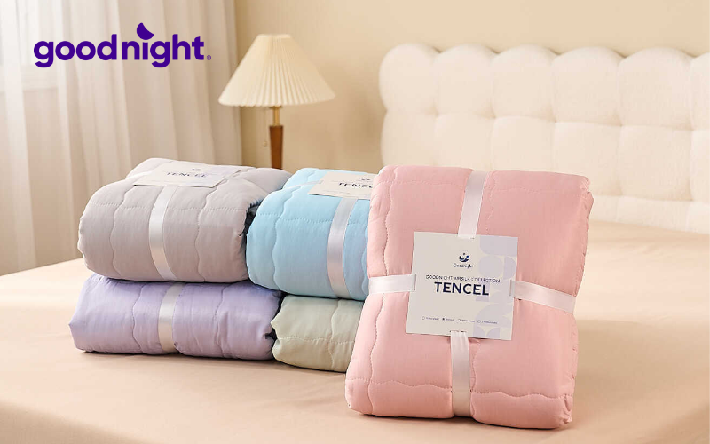 Gợi ý 10 mẫu chăn ga mùa hè giúp bạn ngủ ngon, không lo nóng bức 5 Chăn Tencel cao cấp Goodnight Airsilk