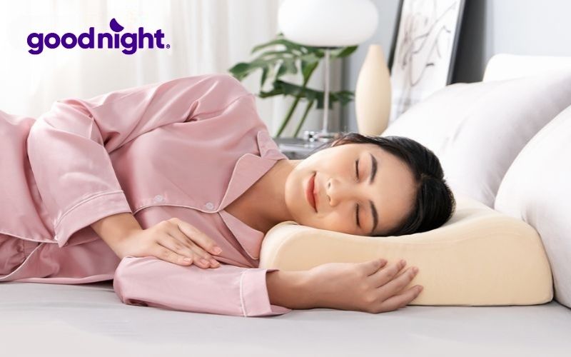Top 5 mẫu gối nằm nghiêng giúp ngủ ngon và bảo vệ sức khỏe 4 Gối cao su công thái học Gummi Purin 100% thiên nhiên