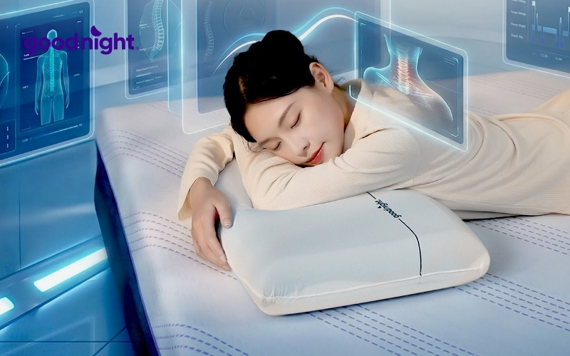 TOP 8 mẫu gối ngủ văn phòng thư giãn cổ vai vào giờ nghỉ trưa 8 Gối ngủ sâu Memory foam 40D Goodnight Astro lõi kép