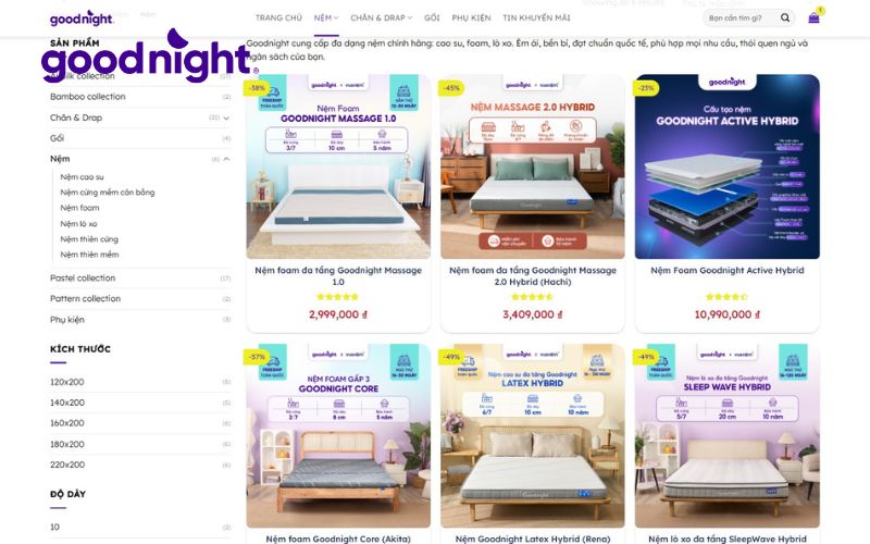 Nệm gấp gọn 2 người có tốt không? Top 10 nệm đáng mua nhất 14 Mua nệm gấp gọn 2 người nằm uy tín và chất lượng tại Goodnight