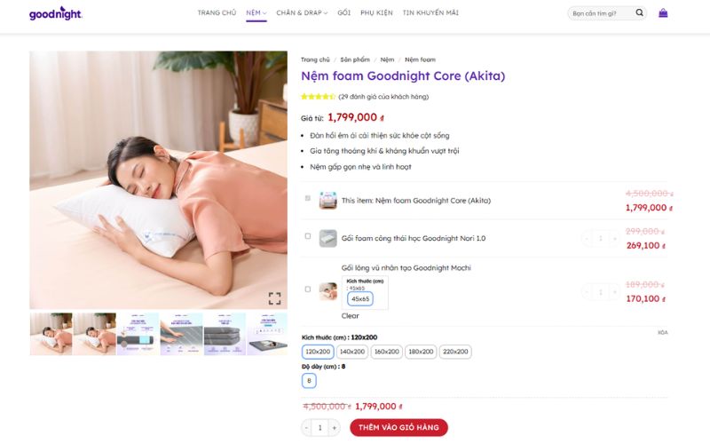 Hướng dẫn mua hàng 1 Mua hàng tại website của Goodnight