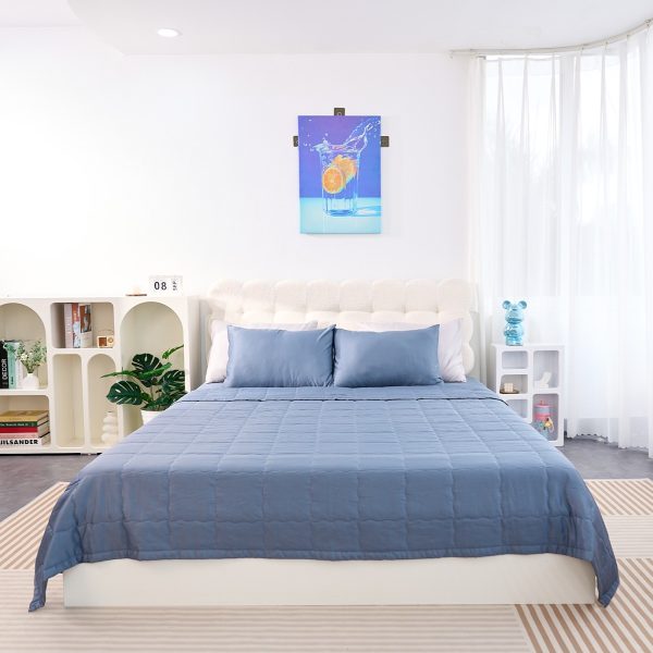 Bộ ga chun Goodnight Airsilk 3CT màu xanh than