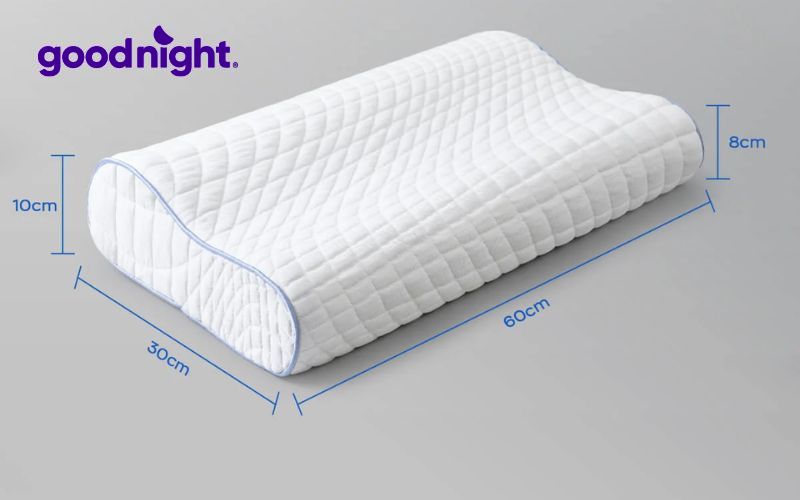 Top 12 mẫu gối cho người thoát vị đĩa đệm cổ giúp ngủ ngon 9 Gối foam Goodnight Nori có cấu trúc lượn sóng nhẹ giúp ôm sát vùng cổ và gáy