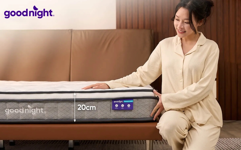 Kích thước nệm lò xo tiêu chuẩn và kinh nghiệm chọn mua 3 Tùy thiết kế, nệm thường có độ dày từ khoảng 20 – 45cm