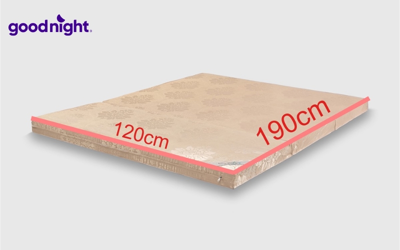 Bảng giá nệm 1m2x2m chính hãng cập nhật năm 2026 2 Nệm 1m2 có kích thước phổ biến 120 x 200cm