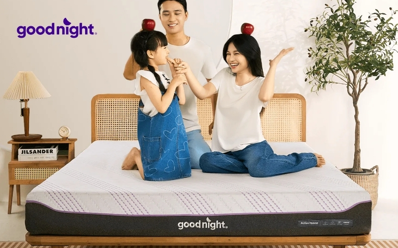 TOP 7 mẫu nệm cho người đau vai gáy êm ái, thư giãn 6 Nệm foam Goodnight Active Hybrid làm mát công nghệ Đức KIKOO