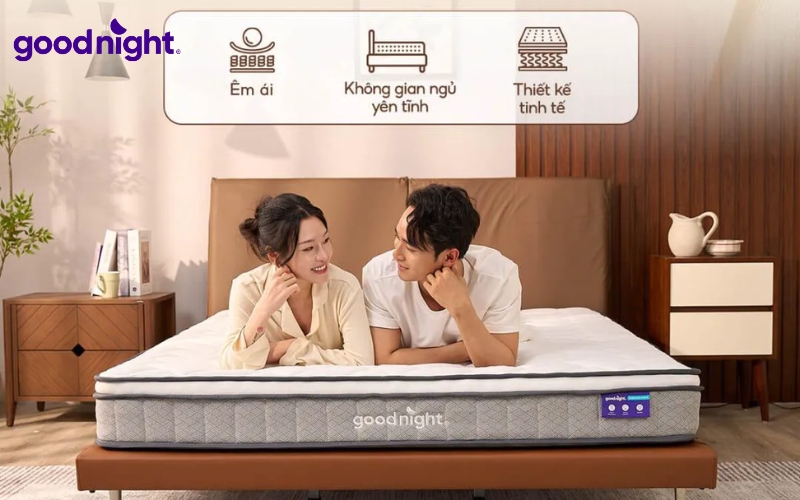 Tiêu chí chọn nệm khách sạn 3 sao chất lượng - TOP 5 mẫu nệm bền, đẹp 6 Nệm lò xo Goodnight SleepWave Hybrid